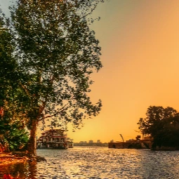 rwada island sunset view at golden hour